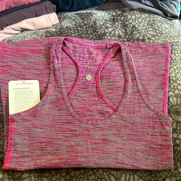 lululemon athletica Tops - Lululemon Pink Striped Racerback